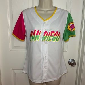 SOLD. San Diego Padres Jersey - City Connect - Tatis Jr 23.  Size small woman’s.
